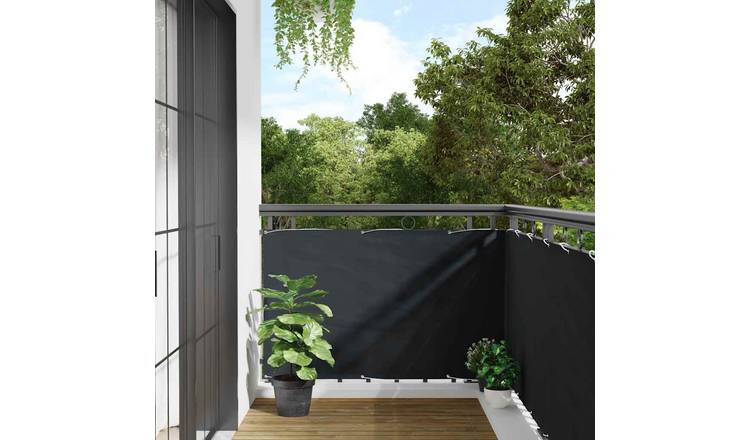 Walplus Polyester Oxford Balcony Screen - Anthracite - 90 x 600 cm