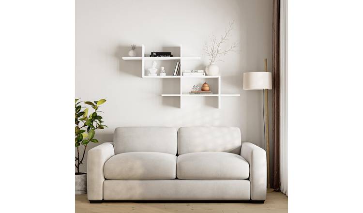 Decortie Halic Particleboard Floating Wall Shelf - White