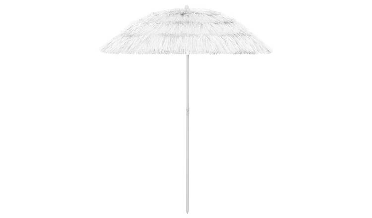 Walplus Polyester Beach Parasol - White - dia 160 cm