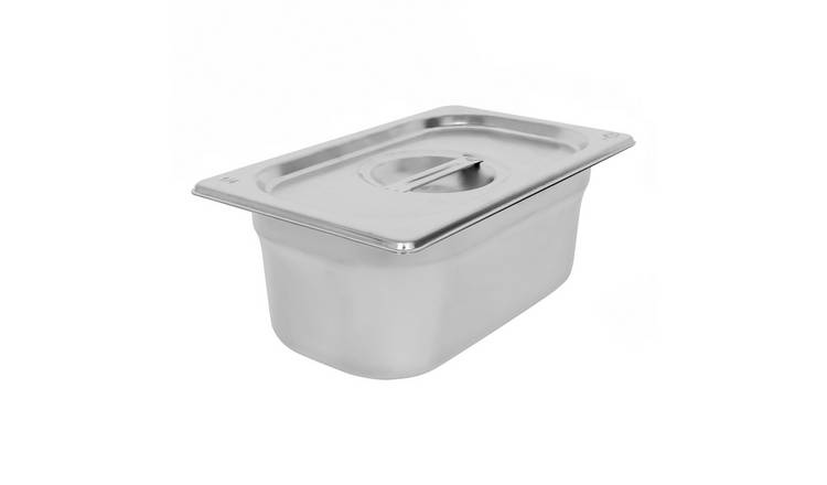 Argon Tableware Steel Gastronorm Container with Lid 1/4 - 2.5L