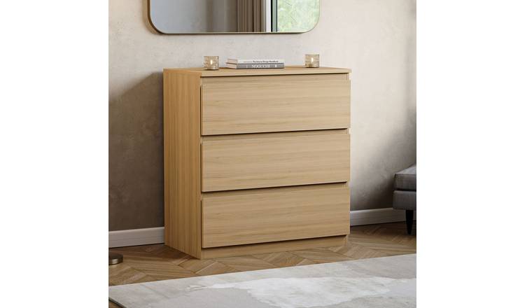 Vida Designs Denver 3 Drawer Chest - Pine