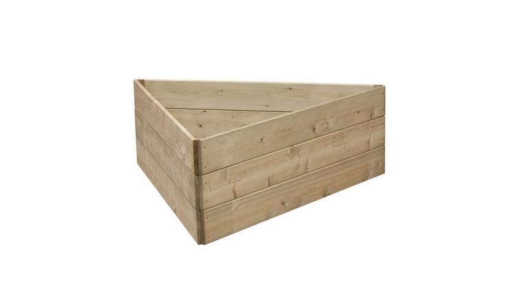 Greena Triangular Wooden Raised Bed 45 cm High, 120cm each side