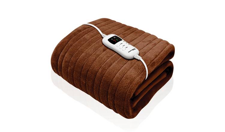 Dreamcatcher Heated Throw Blanket Double Soft Fleece 120cm - Brown