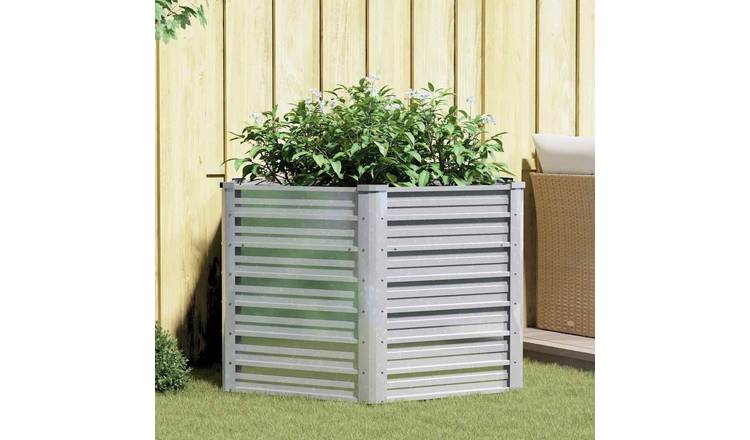Walplus Galvanised Steel Raised Garden Bed - Silver - 129 x 77 cm