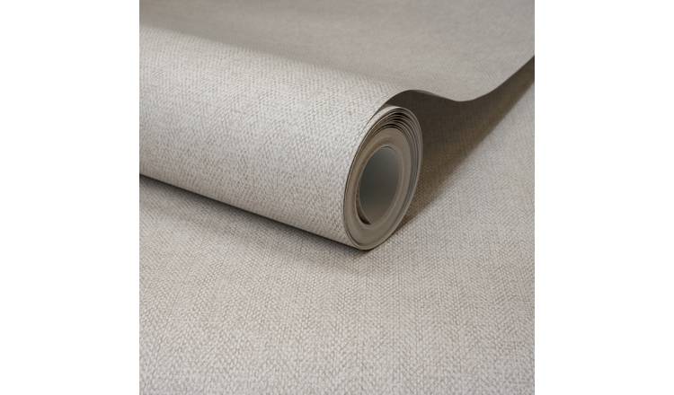 Grandeco Boutique Mini Twill Woven Fabric Effect PVC-free Eco Wallpaper - Grey