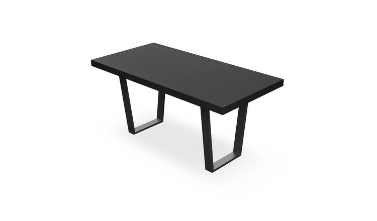 Furniture Online Aria Black Legs 4-6 Seater Dining Table - Black