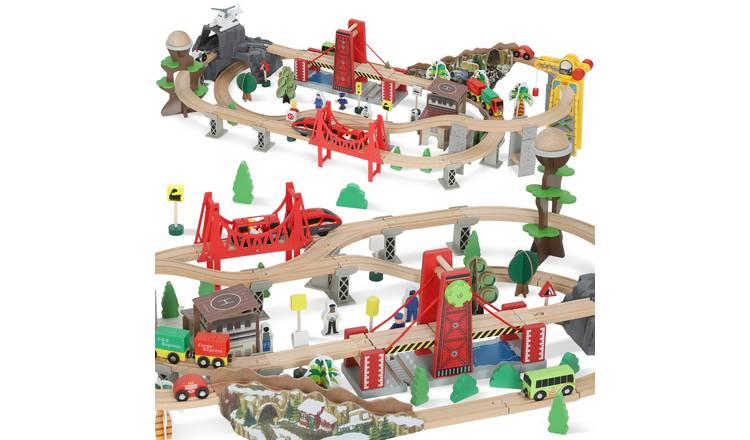 AIYAPLAY 100 Piece Magnetic Crane Bridge Kids Train Set - Multicolored
