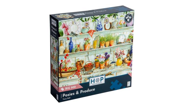 The House of Puzzles Posies & Produce BIG 500 Piece Jigsaw Puzzle