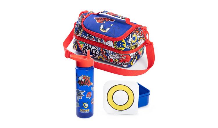 Sonic the Hedgehog Kids Boys Lunch Bag Bottle and Snack Pot - Blue