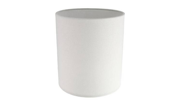 Happy Homewares Ivory White Linen Fabric High Cylinder Lampshade - 16cm