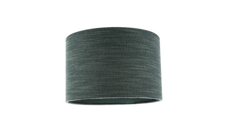 Happy Homewares Bobbled and Textured Linen in Dark Emerald Lampshade - 30cm