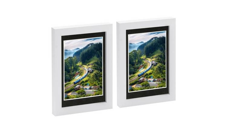 Nicola Spring Photo Frames - 5" x 7" with Mount - Set of 2 - White