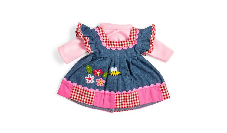 Bigjigs Toys Denim Dress With Pink Trim For Medium Doll