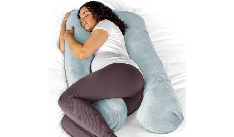 Aamira U Shape Memory Foam Pregnancy Pillow 130cm - Blue & Grey