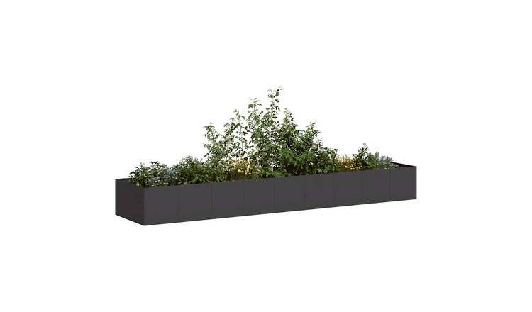 Walplus Steel Garden Planter - Black - 360 x 80 x 40 cm
