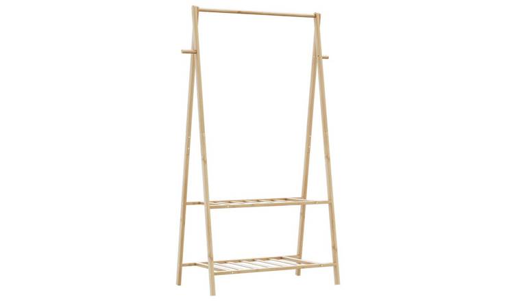 Walplus Bamboo Clothes Rack with Shelves - 96 x 45.5 x 150.5 cm