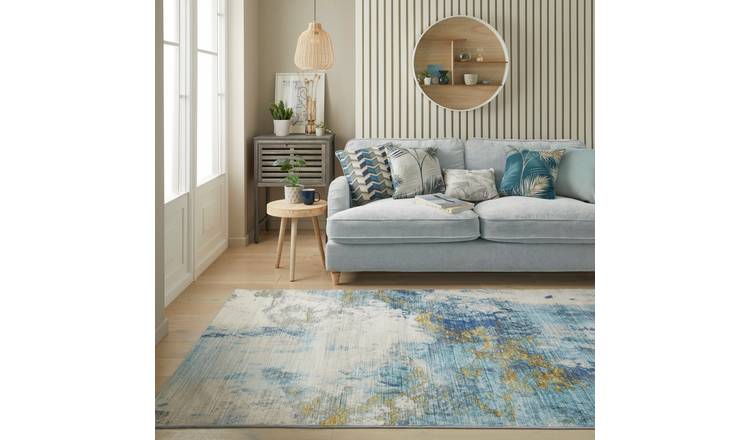 Mega Flooring Blue Modern Abstract Rug - 120 x 180cm