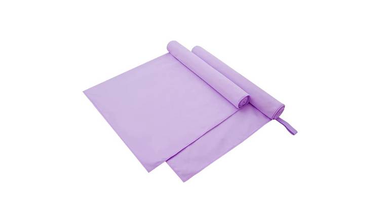 Walplus Pack of 2 Polyester Sports Towels and Polyamide - Purple - 90 x 180 cm