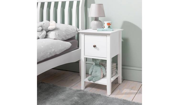 Noa & Nani Asora 1 Drawer Bedside Table - White