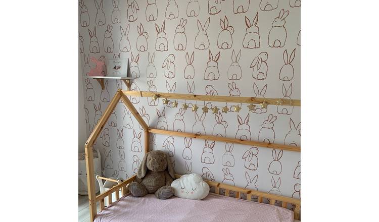 Grandeco Nursery Bunnies 4 Lane Repeatable Wallpaper Mural - 2 x 2.8m