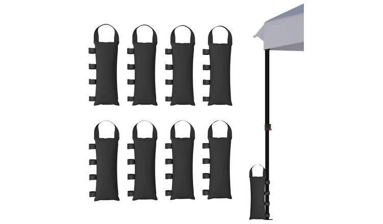 Outsunny 8 Pack Gazebo Sand Weights Bags - Black