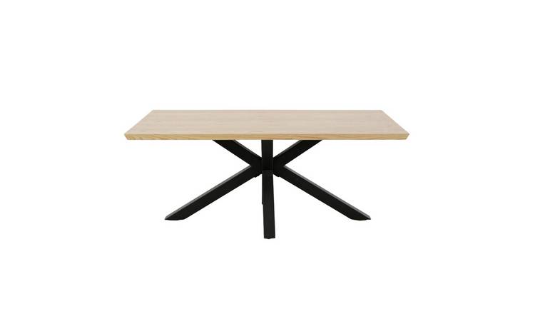 HomeGardenDirect Triton 6 Seater Rectangular Dining Table 180x95cm - Oak Effect
