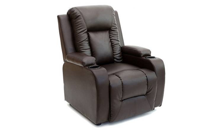 Furniture Online Oscar Bonded Leather Pushback Recliner Chair – Brown