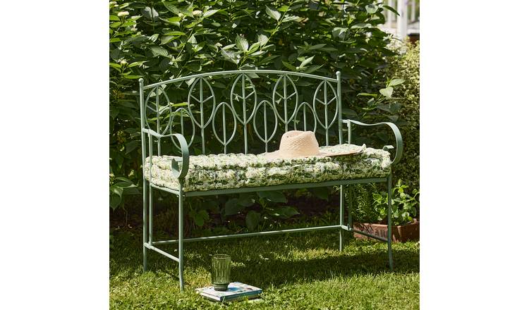 Dibor 2 Seater Leaf Garden Bench - Green