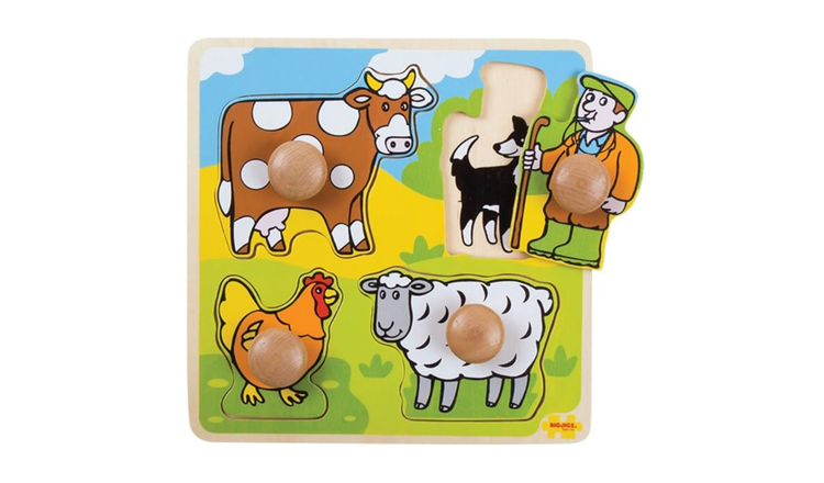 Bigjigs Toys My First Peg Puzzle - Farm - 12 Months +