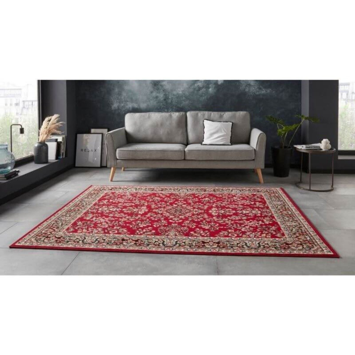Buy Hanse Home Red Velours Vintage Oriental Style Rug - 80 x 150cm