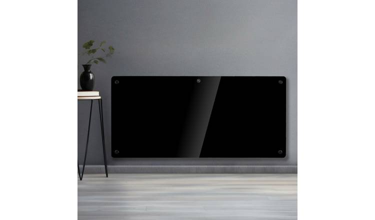 Futura 2000W Electric Panel Heater Timer & Thermostat - Black Glass