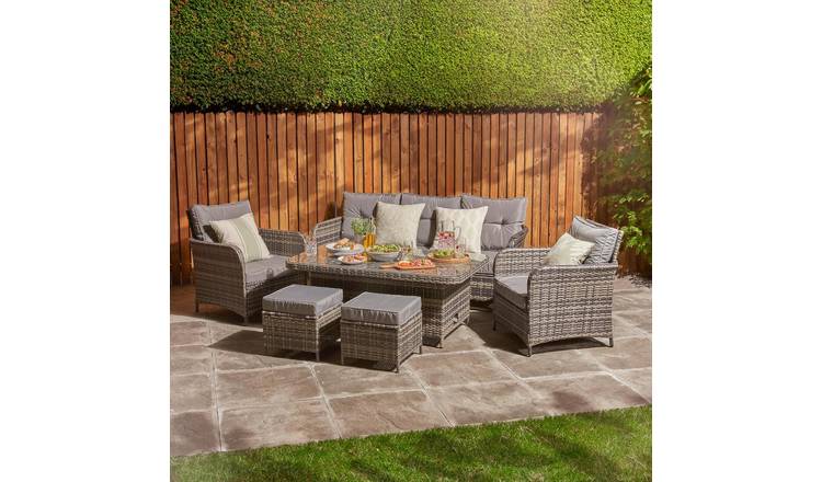 Home Treats 7 Seater Rattan Garden Furniture Set