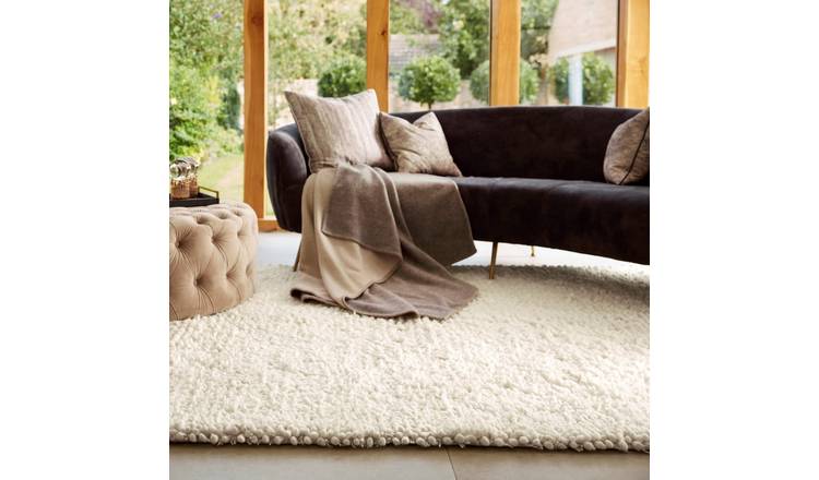 Mega Flooring White Shaggy Plain Rug - 160 x 230cm