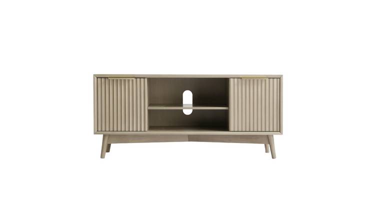 HomeGardenDirect Monza Fluted TV Unit with Storage - Pale Ash