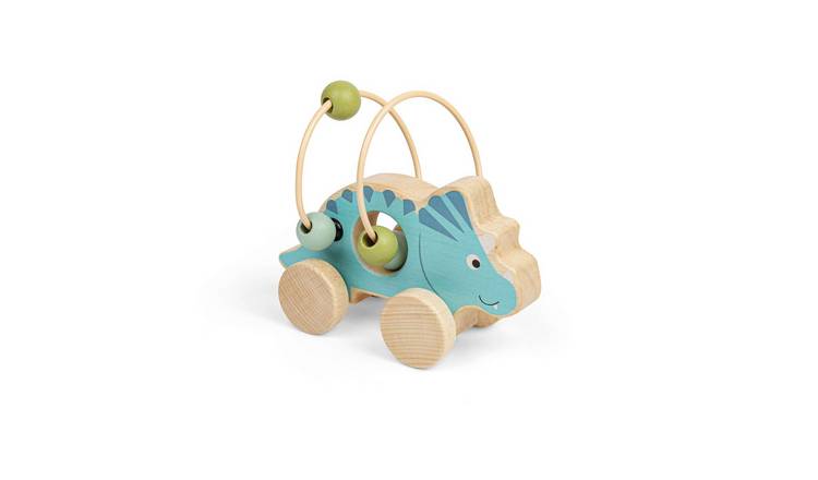 Bigjigs Toys Push Along Triceratops Bead Frame - 12 Months +