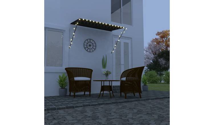Walplus Electric Polyester Retractable Awning - Anthracite - 250 x 150 cm