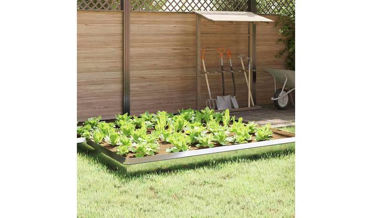 Walplus Pack of 4 Galvanised Steel Snail Fence - Silver - 100 x 3.5 x 25 cm