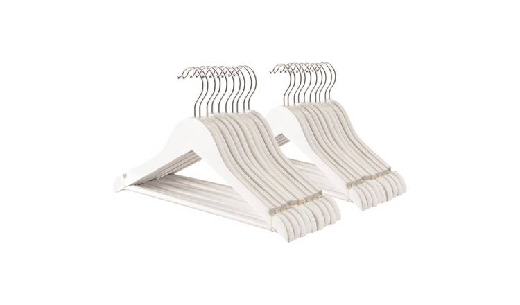 Harbour Housewares Wooden Children's Hangers - White - Pack of 20