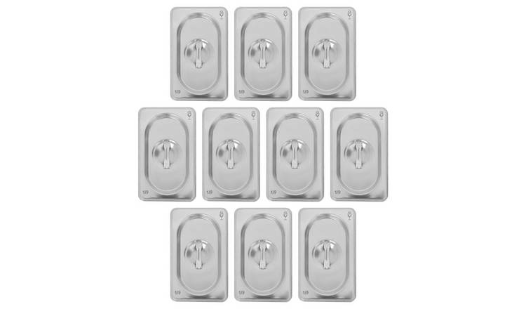 Argon Tableware Steel Gastronorm Container Lids 1/9 - Set of 10