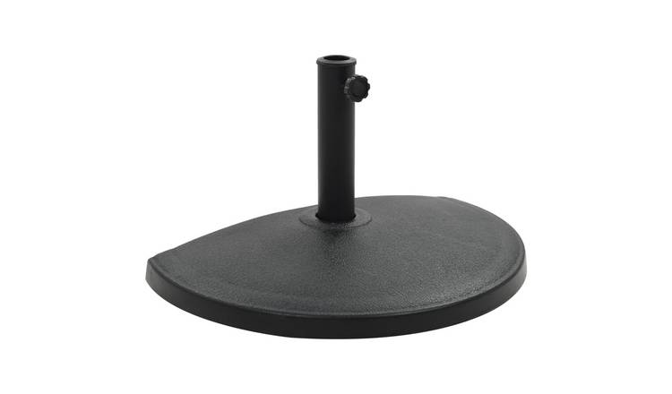 Walplus Parasol Base Half Round Polyresin 15 kg - Black - 60 x 35 cm