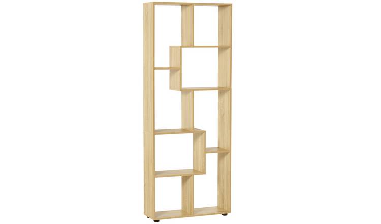HOMCOM Modern 8 Grid Freestanding Bookshelf - Beige