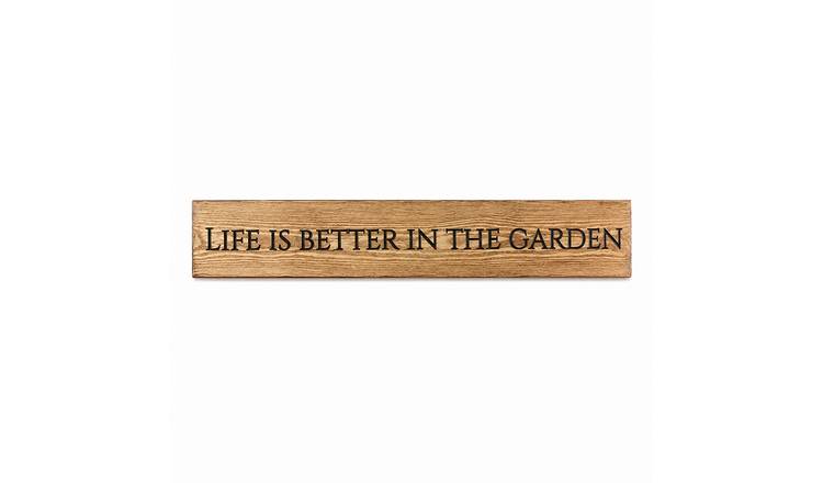 Peak Heritage Engraved Wooden Sign - L60cm - Life Is Better In the Garden