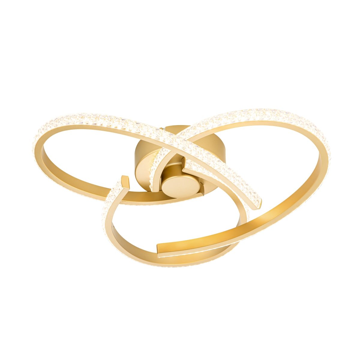Cosylyte Moora 3 Light Integrated LED Modern Curved Ceiling Light - Gold - Image 1