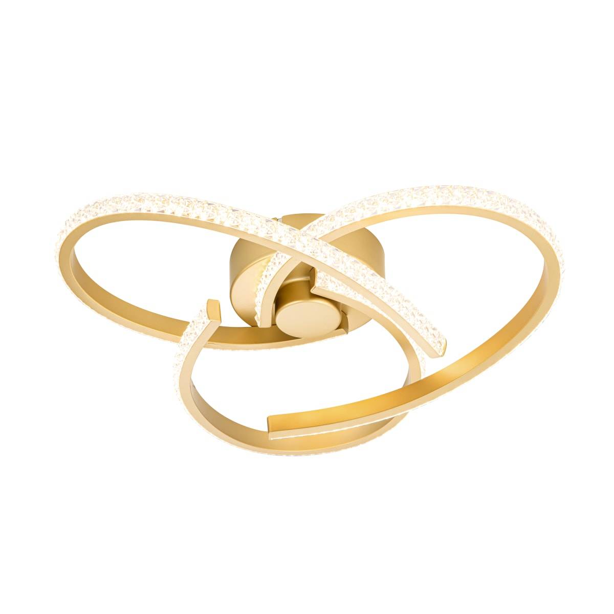 Cosylyte Moora 3 Light Integrated LED Modern Curved Ceiling Light - Gold - Image 1