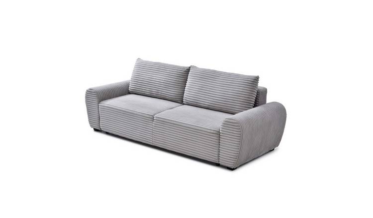 Furniture Online Freya Sofa Bed 3 Seater Jumbo Cord Sofa – Light Grey