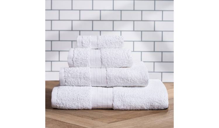 OHS Plain Pure Cotton Bath Towel - 70 x 115cm - White