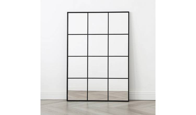 HomeGardenDirect Aion Framed Window Mirror 100x70cm - Black
