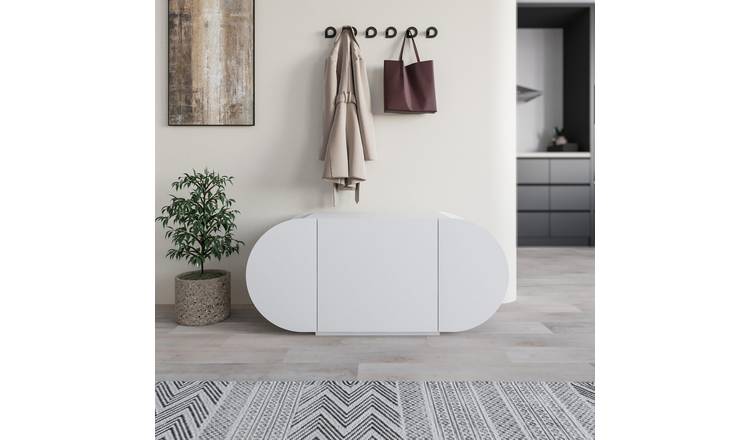 Decortie Pozy Wood-Effect Shoe Storage Bench - White