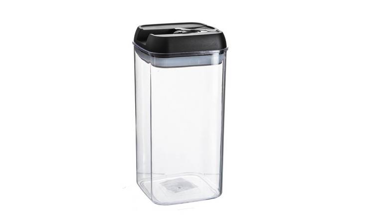 Argon Tableware Flip Lock Plastic Food Storage Container - Black - 20.5 x 10cm