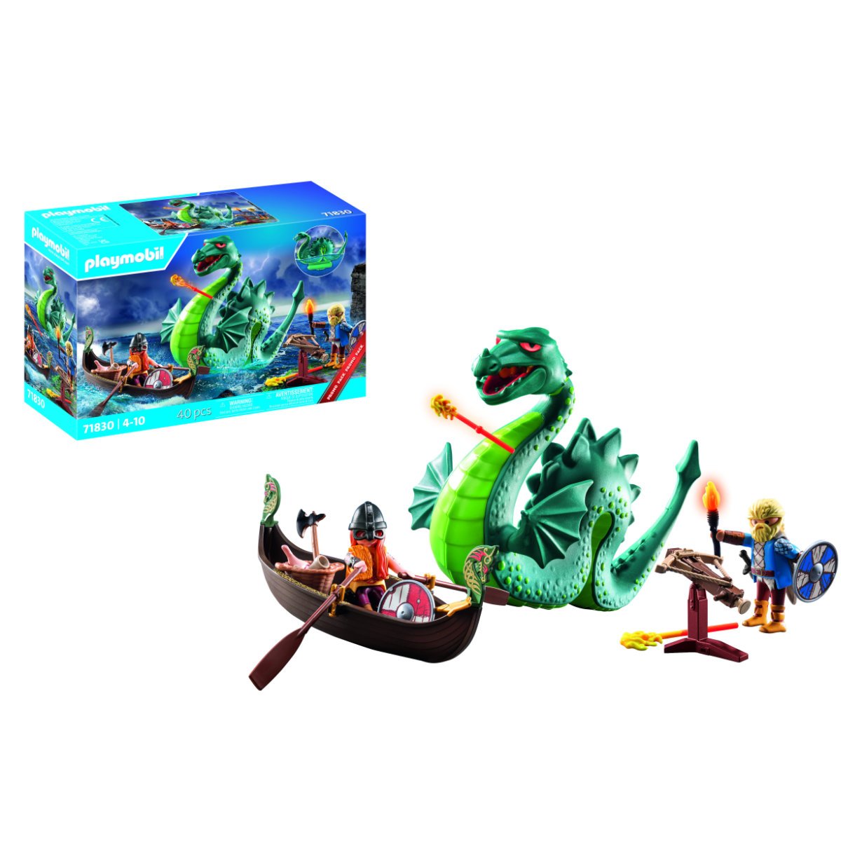 Playmobil Vikings & Sea Monster Promo Pack Childrens Toy Playset - Image 1